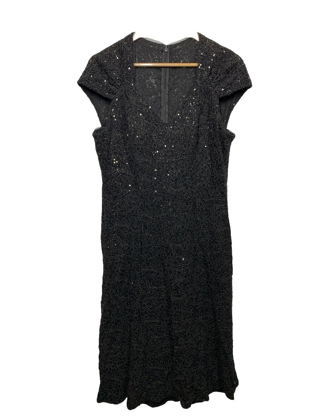 Alex Evenings Knee Length V Neck Cocktail Mother of The Bride Dress Size 14 Blac